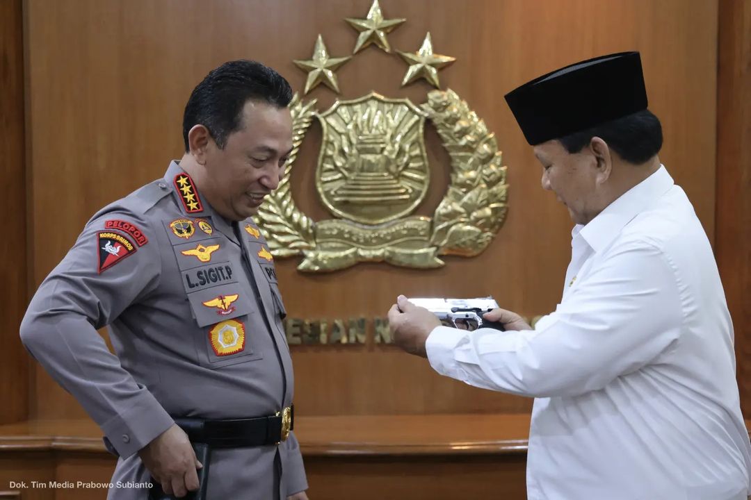 Perkuat TNI-Polri Menteri Pertahanan Prabowo Subianto Kunjungi Mabes Polri