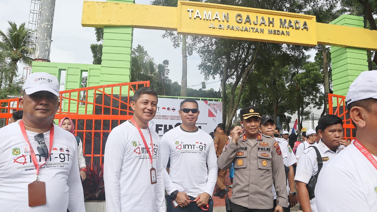 Polrestabes Medan Gelar PAM Pertemuan IMT-GT, Agenda Penanaman Pohon di Taman Gajah Mada