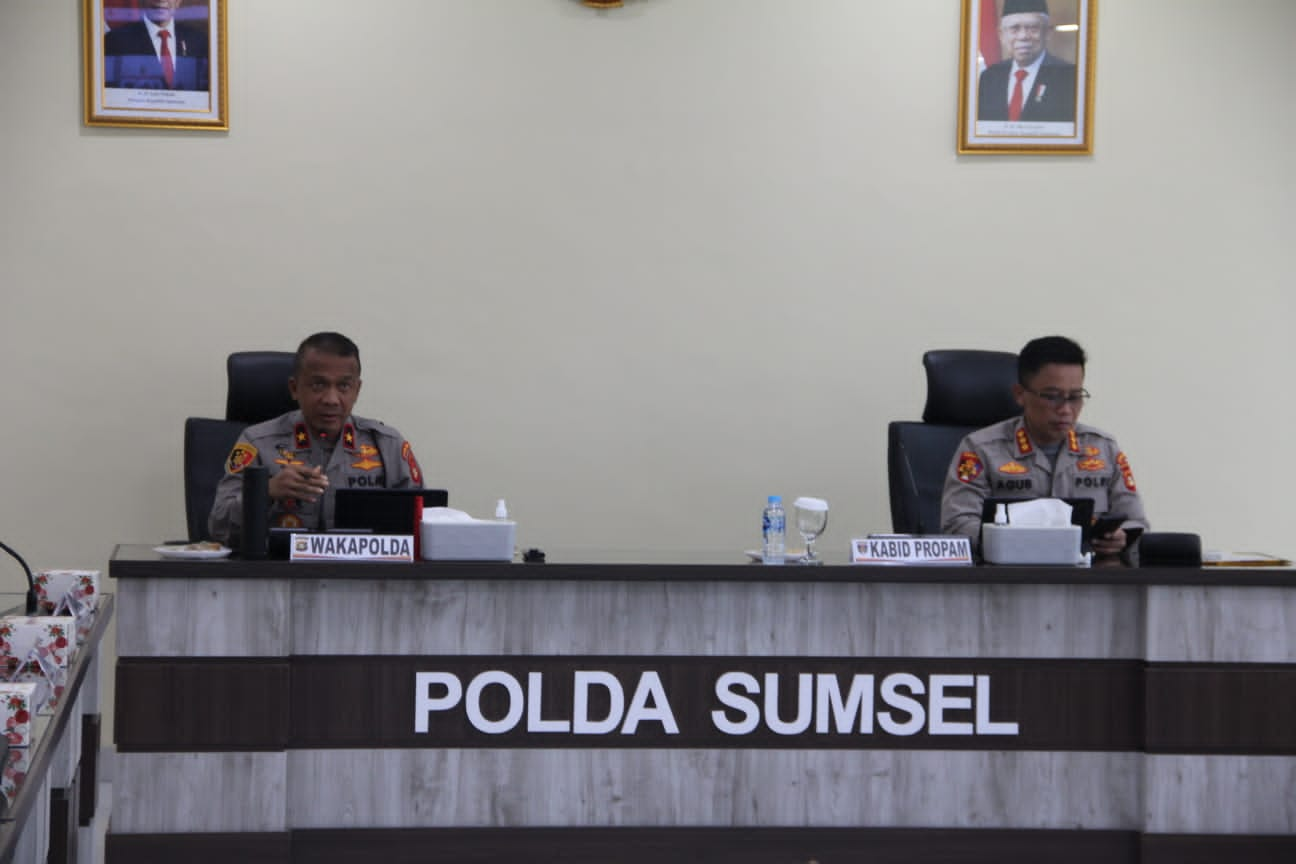 Wakapolda Sumsel Brigjen Pol Rudi Setiawan, Pimpin Rapat Anev Aplikasi Banpol