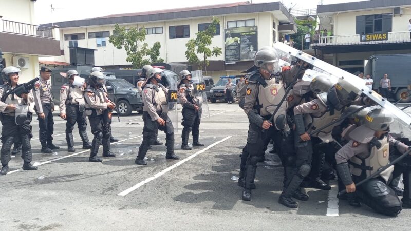 Hadapi Pemilu 2024, Sat Samapta Polrestabes Medan Gelar Simulasi Penanganan Aksi Unjuk Rasa