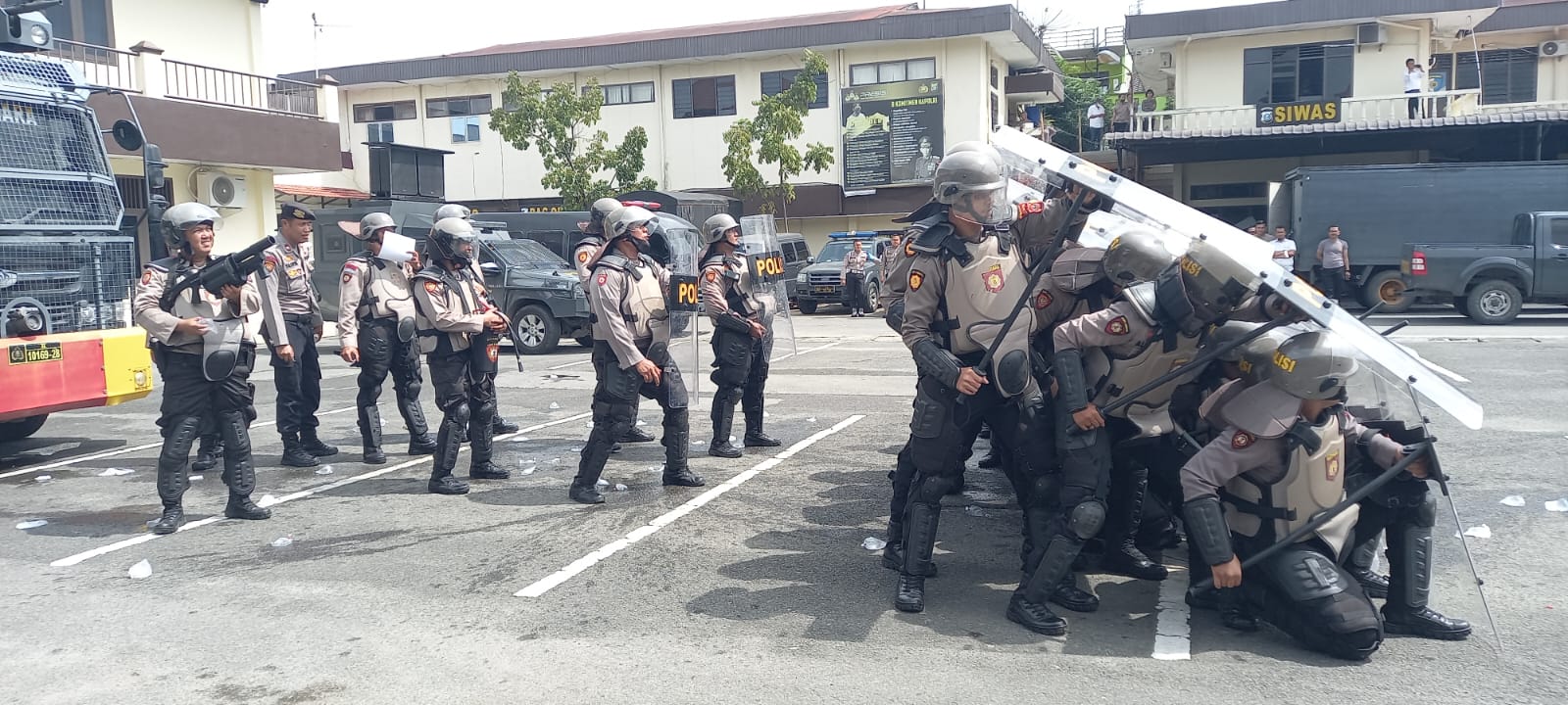 Hadapi Pemilu 2024, Sat Samapta Polrestabes Medan Gelar Simulasi Penanganan Aksi Unjuk Rasa