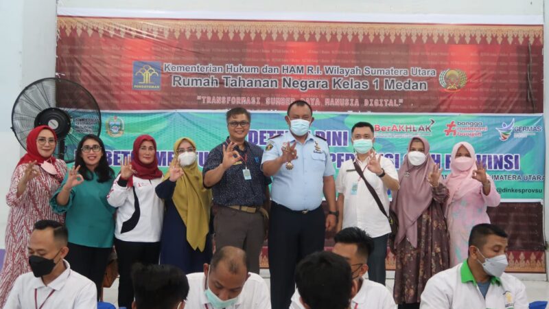 Gandeng Dinkes Pemprovsu Rutan Kelas I Medan Gelar Skrinning Penyakit Bagi Warga Binaan