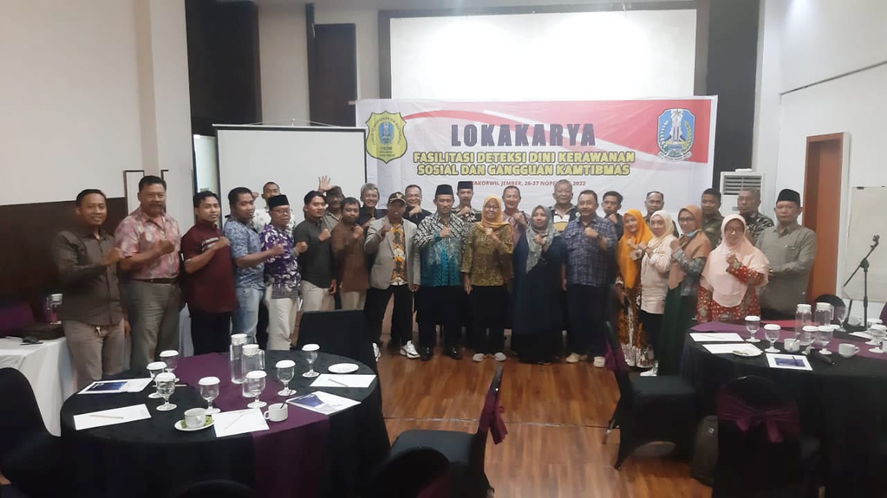 Forum Kewaspadaan Dini Masyarakat (FKDM) Propinsi Jawa Timur menggelar Lokakarya Fasilitasi Deteksi Dini Kerawanan Sosial dan Gangguan Kamtibmas se Badan Koordinasi Wilayah (Bakorwil) Jember.