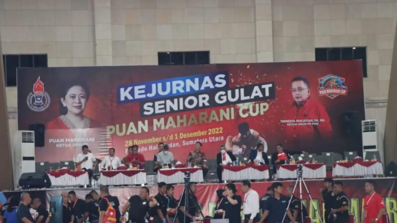 Kapolrestabes Medan Hadiri Kejurnas Senior Gulat Puan Maharani Cup 