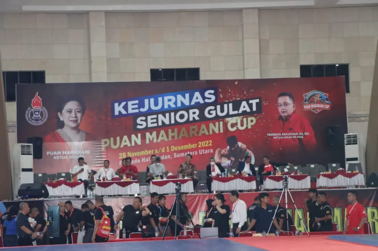 Kapolrestabes Medan Hadiri Kejurnas Senior Gulat Puan Maharani Cup 