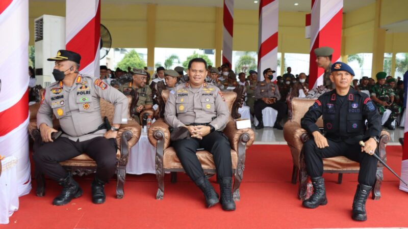 Wakapolrestabes Medan Hadiri Apel Gelar Pasukan dan Ceramah Umum Gubernur Sumut di Lapangan Astaka Jalan Williem Iskandar 