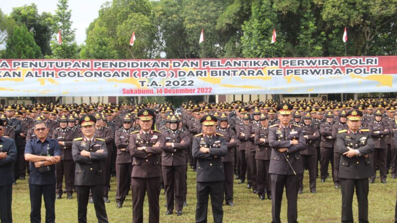 Polri Kembali Lantik 1.254 Bintara Menjadi Perwira