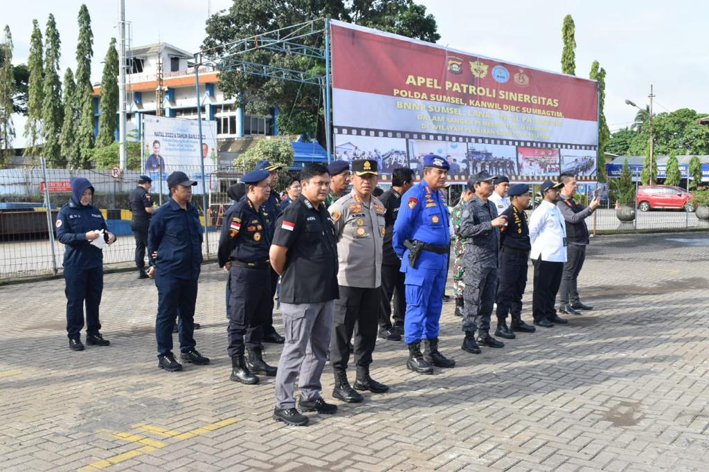 Dit Polairud Polda Sumsel Kirim 1 Pleton Ikuti Gelar Apel Patroli Sinergitas Bersama Berantas Narkoba