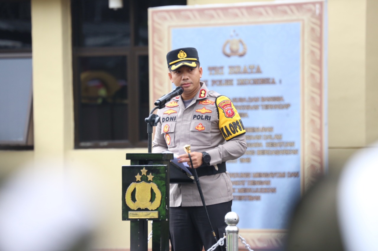 Kapolres Cianjur Pimpin Apel Kesiapan Pengamanan Malam Tahun Baru 2023