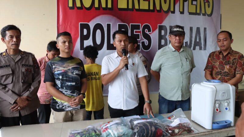 Satreskrim Polres Binjai Berhasil Mengamankan Tersangka Pembunuh Istri Tewas Gantung Diri.