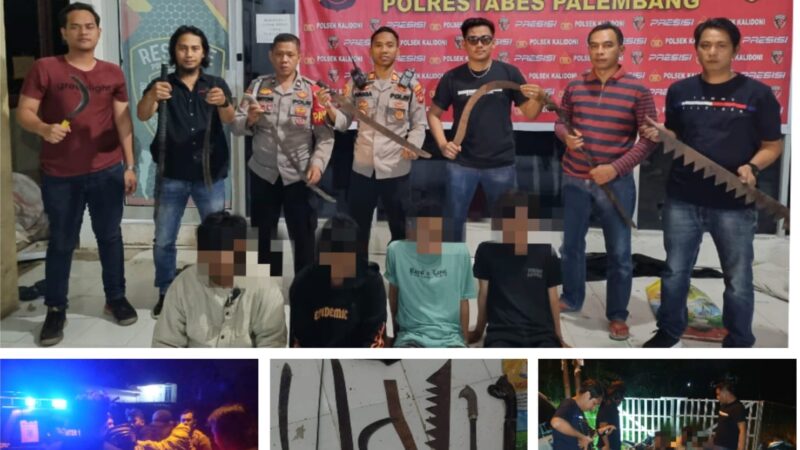 Tawuran Bawa Sajam, 4 Pemuda Ditangkap Polsek Kalidoni