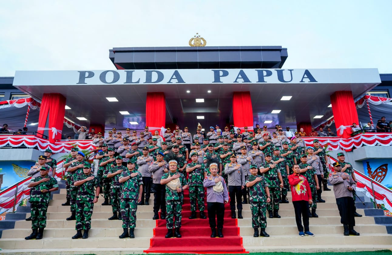 Panglima TNI dan Kepala Staf Resmikan Polda Papua Baru, Kapolri: Wujud Sinergitas Makin Kokoh