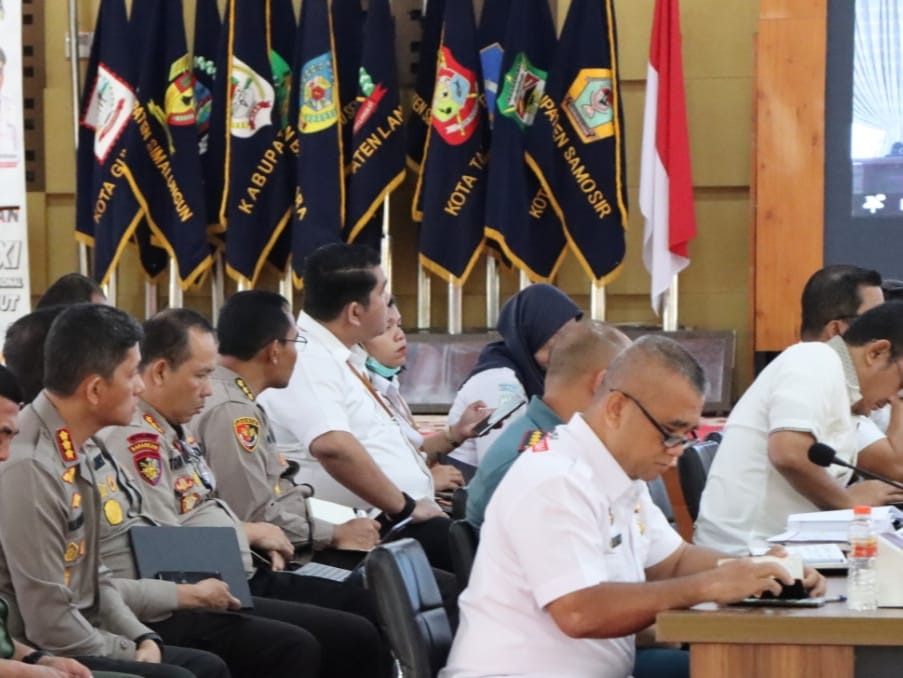 Kapolrestabes Medan Hadiri Rakor Pelaksanaan Event F1 H20 di Rumah Dinas Gubsu