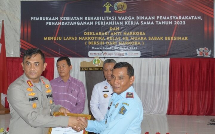 Kapolres Tanjab Timur AKBP Heri Supriawan, S.I.K. hadiri Pembukaan Rehabilitasi Warga Binaan Permasyarakatan di Lapas Narkotika Kelas. II B