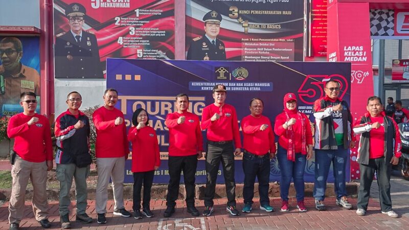 Kalapas Binjai Kanwil Kumham Sumut Dan Jajaran Ikuti Touring Baksos Peringati HBP ke 59