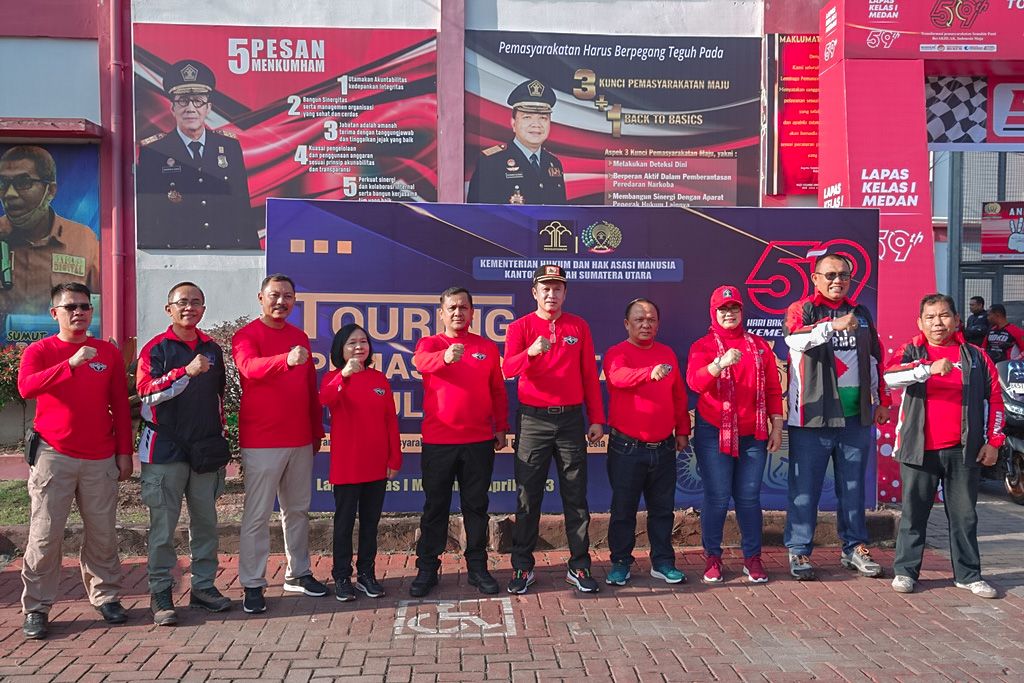 Kalapas Binjai Kanwil Kumham Sumut Dan Jajaran Ikuti Touring Baksos Peringati HBP ke 59