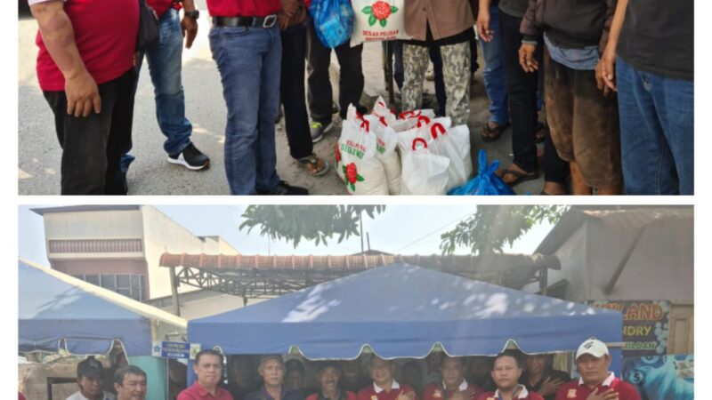 Minggu Berkah Jelang Lebaran, Ketua Pewarta Bagikan Sembako ke Tukang Becak