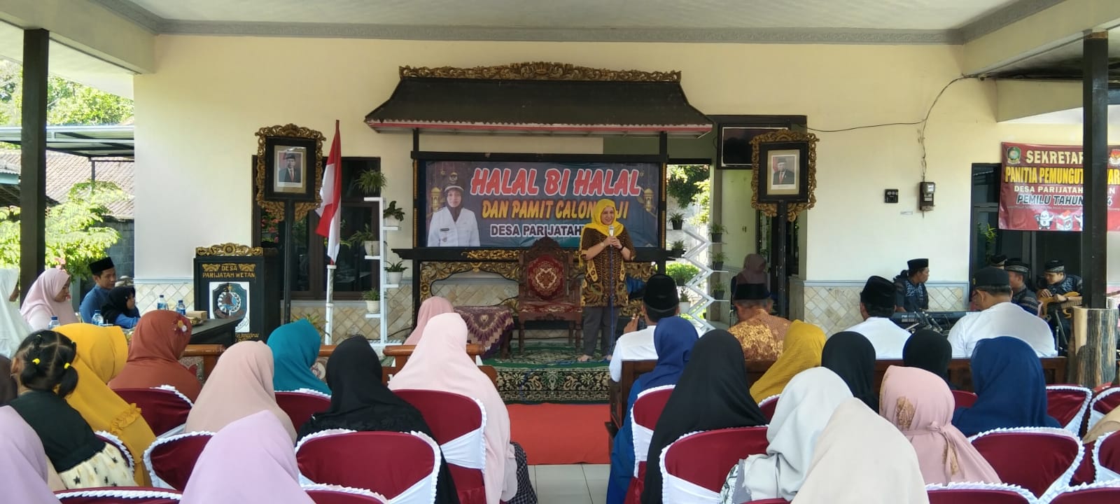 Pamit calon jamaah Haji Desa Parijatah Wetan Barengi Halal Bihalal Pemdes