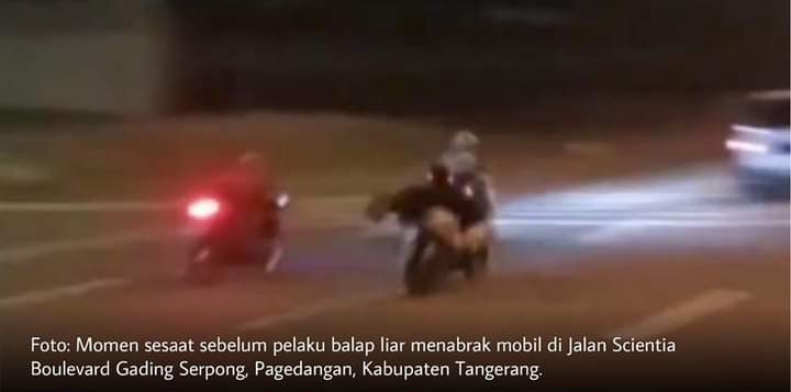 Seorang Remaja Meninggal Akibat Menabrak Mobil Dan Terjatuh Dari Motor Saat Balap Liar Dengan Dua Rekannya.