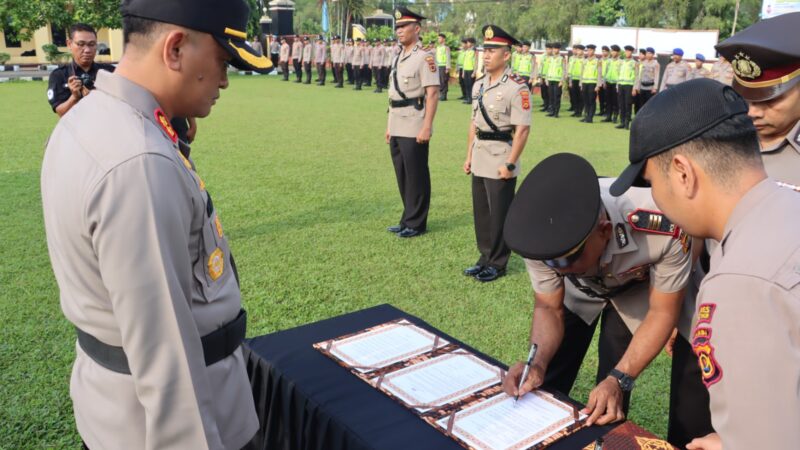 Kapolres Tanjab Timur Pimpin Sertijab Kapolsek Dendang Dan Kapolsek Menhul