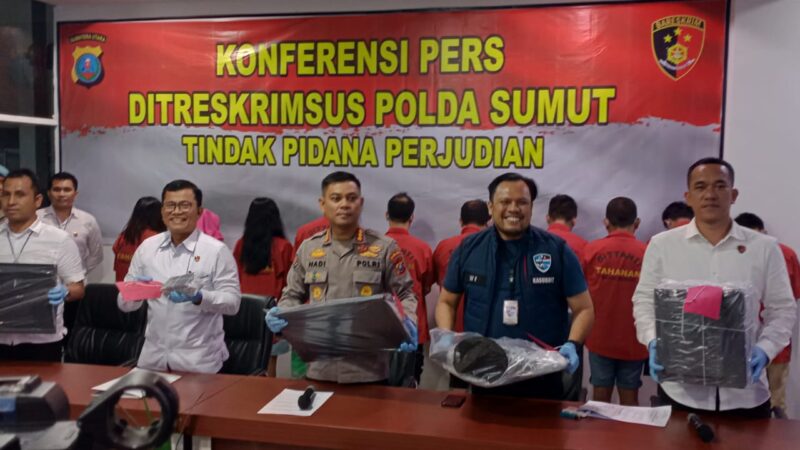 Subdit Cyber Poldasu Ungkap Perjudian Online, tempo 6 bulan 7 kasus dengan 16 tersangka