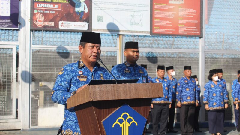 GUNAKAN BAJU KORPRI  LAPAS BINJAI KANWIL KUMHAM SUMUT  GELAR UPACARA KESADARAN NASIONAL