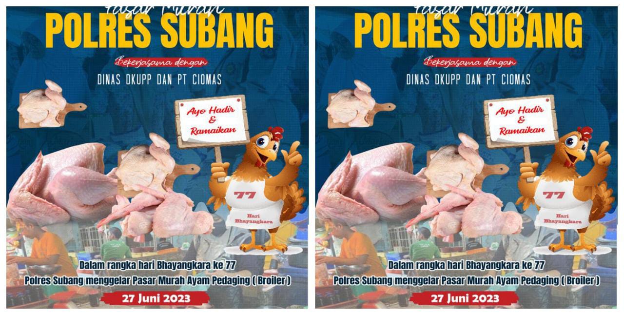 Tekan Inflasi Daerah Polres Subang Gelar Pasar murah Di Pasar pujasera Subang