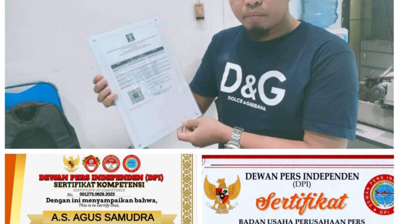 Kasihhati:”PT.MNS Grub Pers Resmi Sebagai Konstituen Dewan Pers Independen (DPI)”