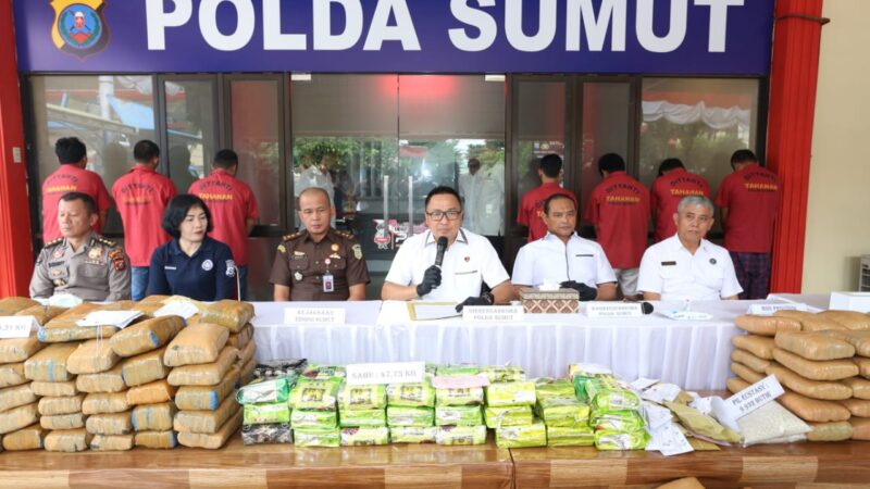 Ditnarkoba Polda Sumut Bekuk 23 Tersangka Narkoba Kurun Waktu 60 Hari