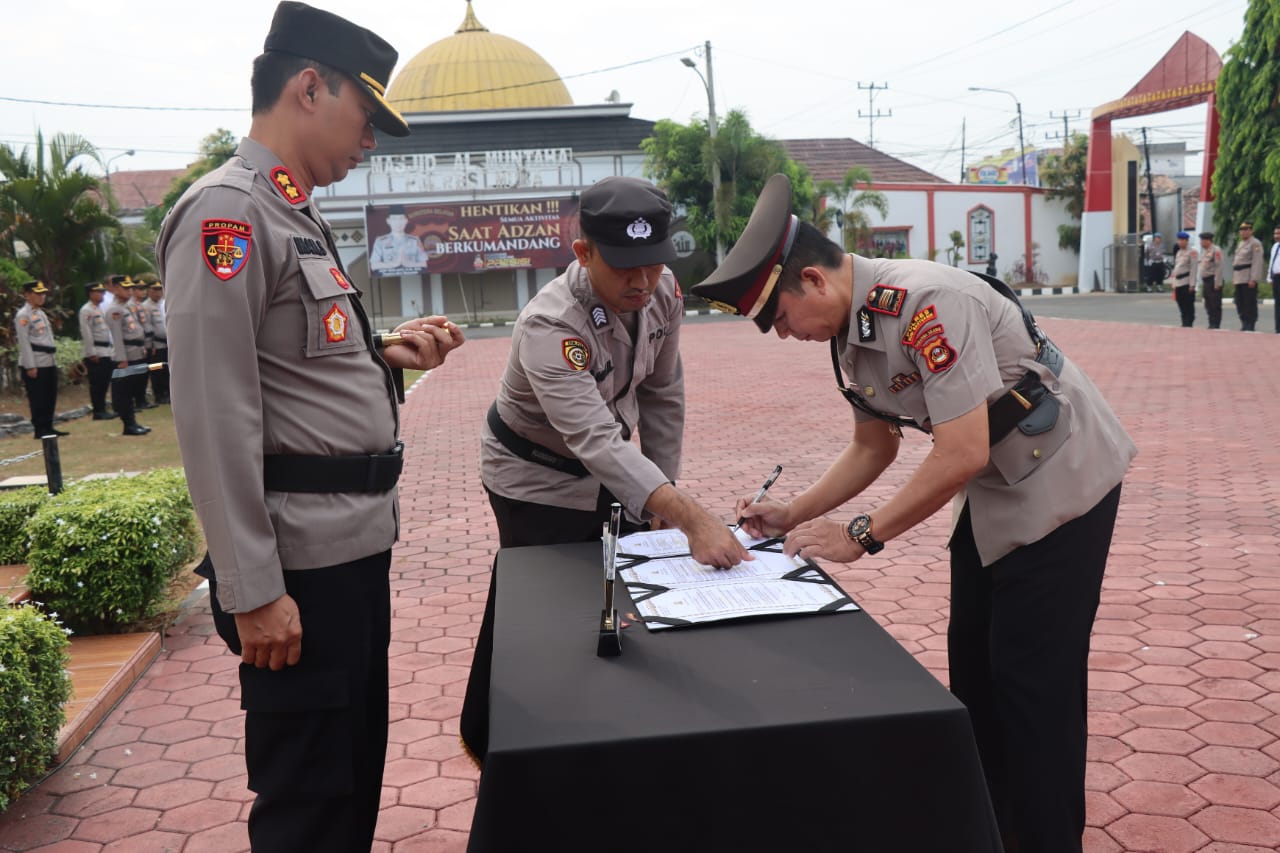 Kapolres Muba Pimpin Sertijab Kapolsek Babat Toman