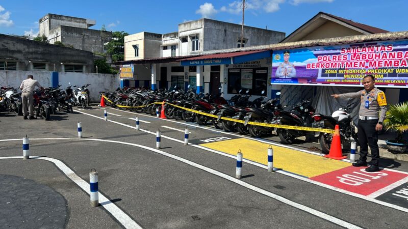 213 sepeda motor ditahan pada pelaksanaan Ops Zebra Toba 2023 Polres Labuhanbatu