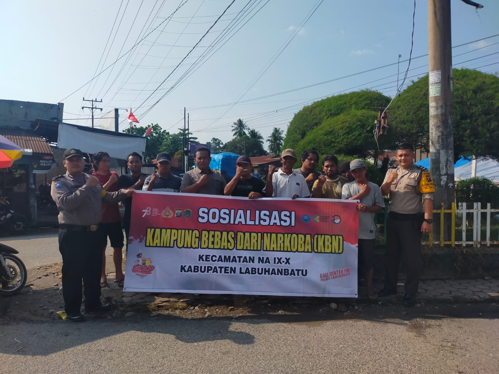 POLSEK NA IX-X POLRES LABUHANBATU SOSIALISASIKAN KAMPUNG BEBAS DARI NARKOBA (KBN)