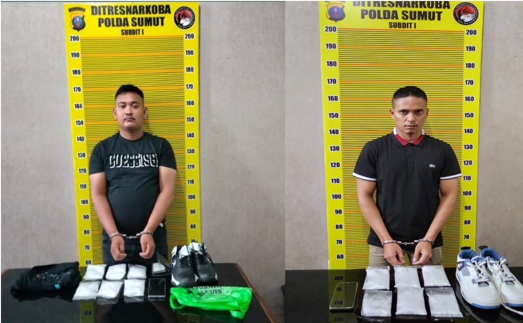 Selundupkan sabu didalam sepatu, dua pemuda dibekuk Polda Sumut di Bandara Kualanamu