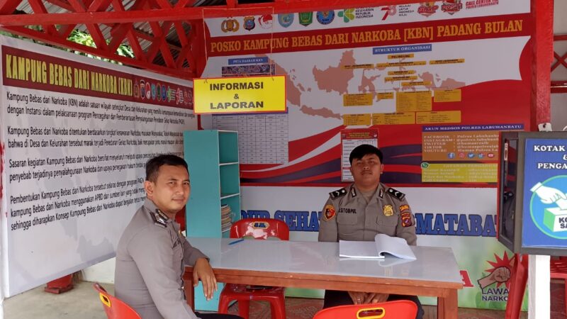 PERSONEL POSKO KBN POLRES LABUHANBATU AJAK WARGA JAGA SITUASI KONDUSIF MENJELANG PEMILU 2024