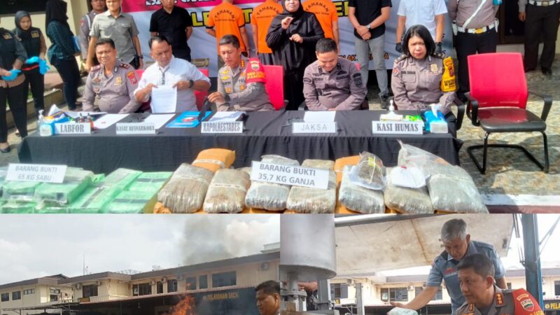 Polrestabes Medan Musnahkan Narkoba Seberat 65 Kilogram Jaringan Internasional Malaysia 