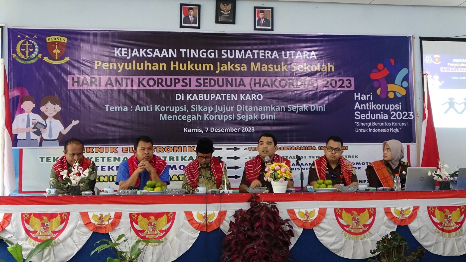 Sambut Hakordia 2023, Jaksa Kejati Sumut Masuk Sekolah SMK N 1 Merdeka Ajak Siswa Jujur dan Disiplin Sejak Dini