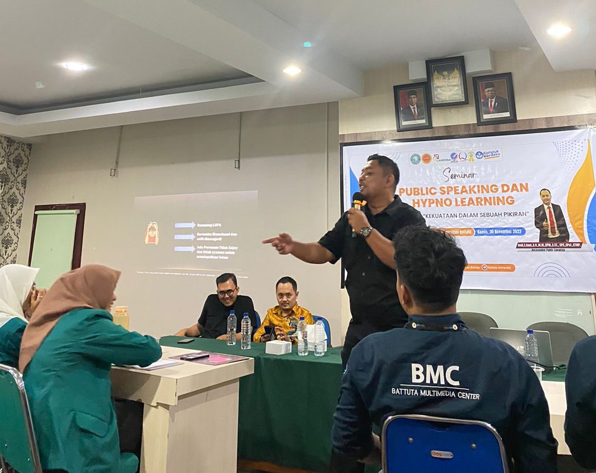 Penyerahan SK Serta Pembekalan Unit Kegiatan Mahasiswa Universitas Battuta Melalui Public Speaking dan Hypnolearning