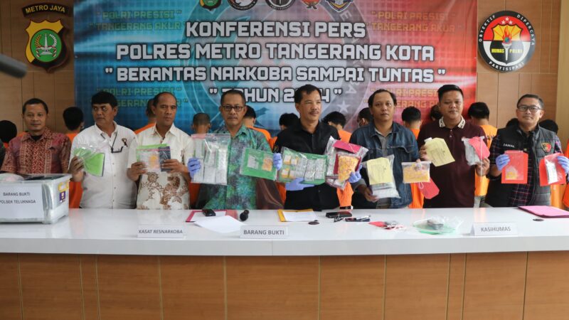 Polres Metro Tangerang Kota & Polsek Jajaran Mengungkap 14 kasus obat terlarang yang siap beredar secara langsung maupun online/COD