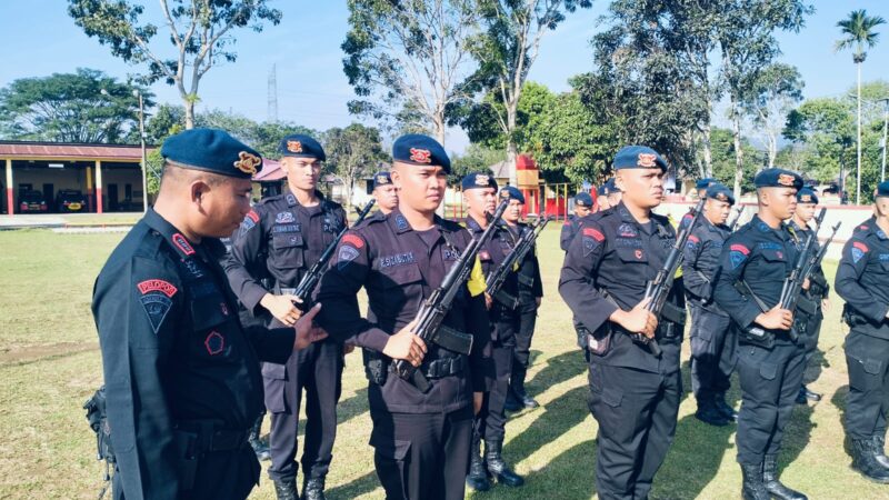 Personel Batalyon C Sat Brimob Polda Sumut Laksanakan Latihan PBB Guna Tingkatkan Kemampuan Dan Kedisiplinan