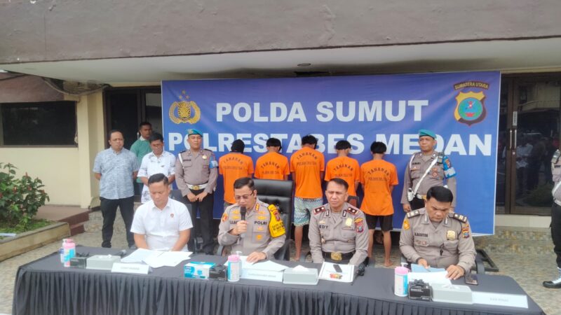 Polsek Deli Tua Gulung Komplotan Curanmor di Medan, 6 Pelaku Ditangkap di Lokasi Berbeda