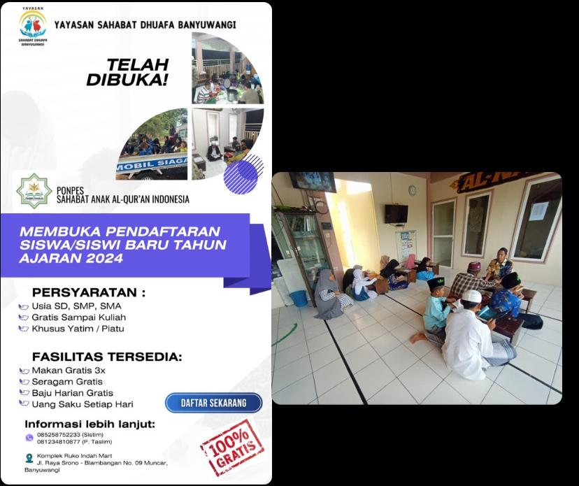 Yayasan Sahabat Dhuafa Membuka Pendaftaran Siswa- Siswi Mulai SD Sampai Kuliah Gratis Ini Persyaratannya