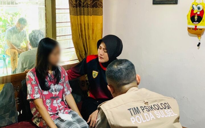 Tim Psikologi Biro SDM Polda Sulsel laksanakan pendampingan Psikologis Anak dari Korban Pembunuhan Di Makassar