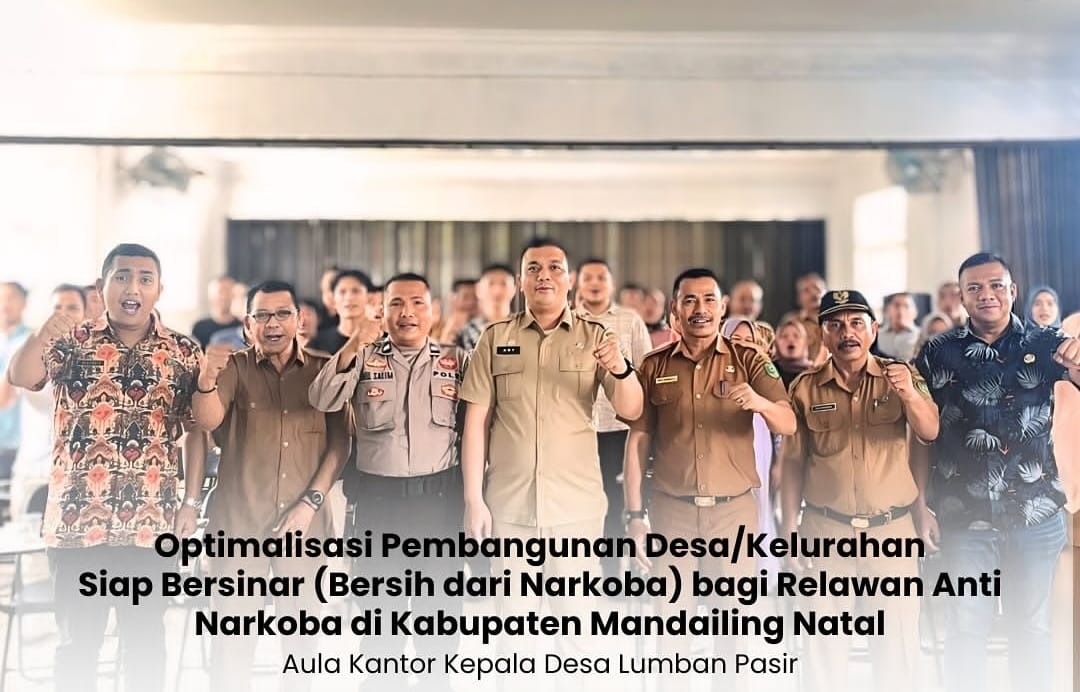 Badan Kesatuan Bangsa dan Politik (Kesbangpol) Kabupaten Mandailing Natal mengadakan kegiatan Optimalisasi Pembangunan Desa/Kelurahan Siap Bersinar (Bersih dari Narkoba) bagi Relawan Anti Narkoba