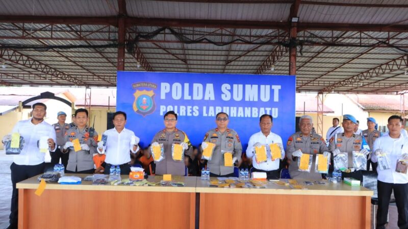 Polres Labuhanbatu Ungkap 60 Kasus dan 70 Tersangka Diringkus dalam ops antik toba 2024