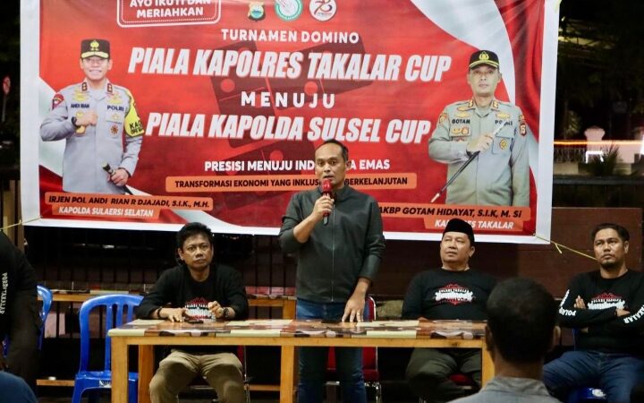 Semarak HUT Bhayangkara ke-78, Polres Takalar Gelar Turnamen Domino Piala Kapolres Takalar Cup