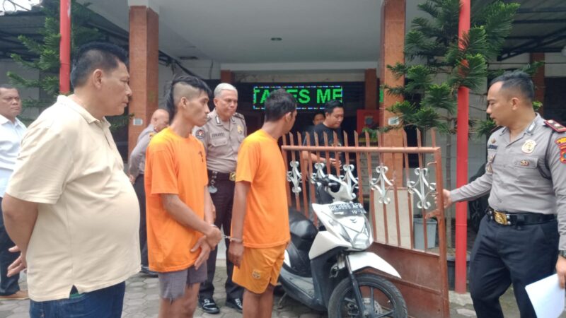 Dua Pelaku Pencurian Pagar Rumah Warga Ditangkap Personel Reskrim Polsek Medan Are