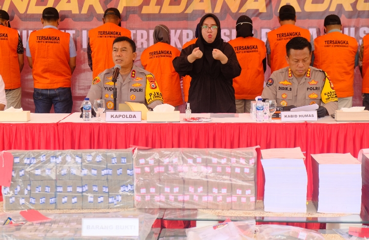 Kapolda Sulsel Pimpin Press Release Penanganan Kasus Tindak Pidana Korupsi di Sulawesi Selatan