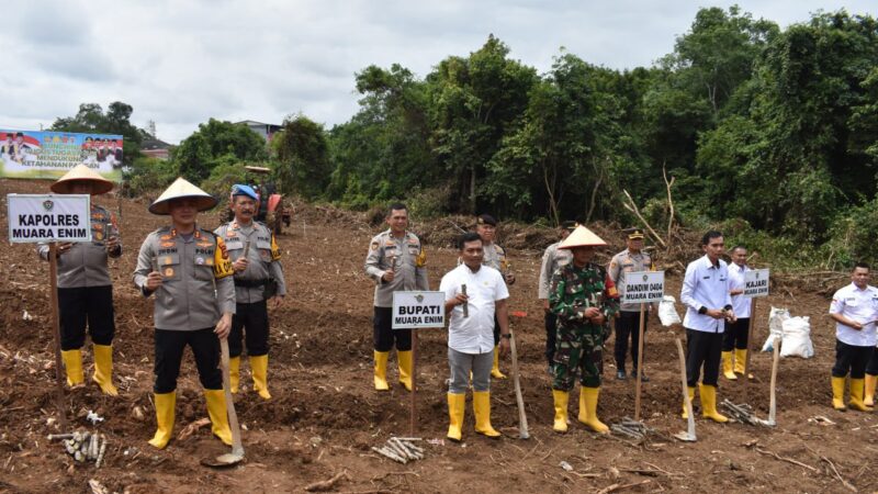 Polres Muara Enim Luncurkan Gugus Tugas Polri untuk Mendukung Ketahanan Pangan Serentak