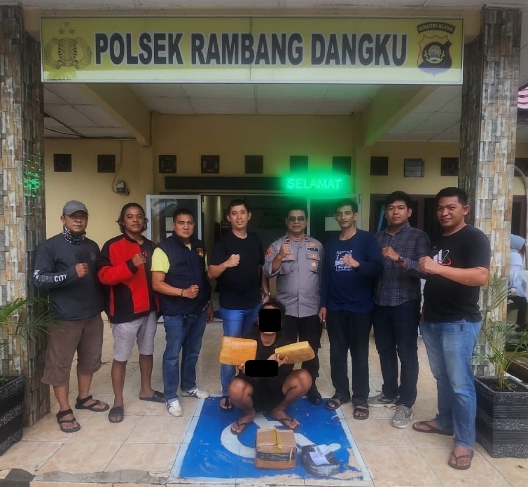 Pengedar Ganja 1,8 Kg Diciduk Team Tarantula Polsek Rambang Dangku.