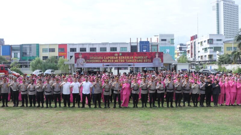 Ratusan Personel Polres Metro Tangerang Kota Naik Pangkat, Kapolres: Amanah dan Tanggung Jawab